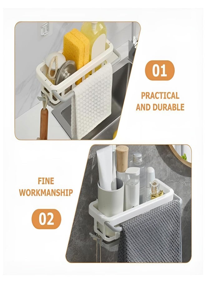 Oblivion Kitchen Organizer Rack 1 Pc - Multicolor Multipurpose Plastic Hanging Drain Rack with Adhesive Hook - Retractable Sponge Storage Holder Basket for Kitchen & Bathroom Space-Saving Organizer - Image 5